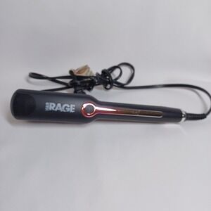 Hair Rage Feather Ultra Light 1.5" Ceramic Ionic Infrared Flat Iron Rose Black